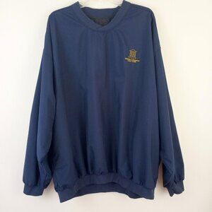 Divots Navy Blue Pullover Windbreaker Jacket XXL White Columns Golf Club
